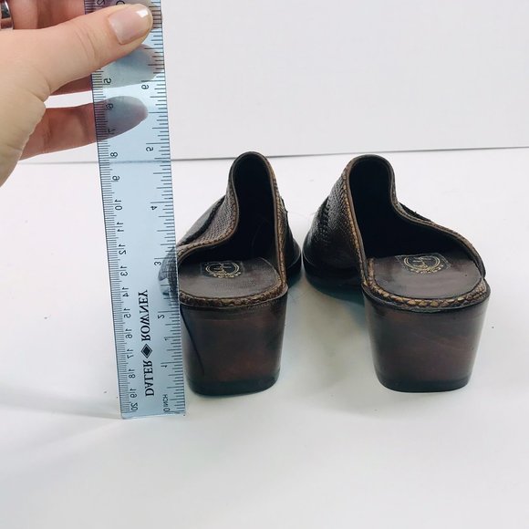 Salphy Dark Brown Dallas Alligator Hand Crafted Heeled Mule - Picture 8 of 10